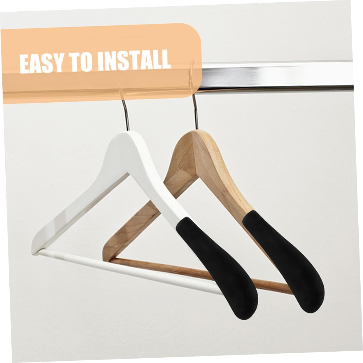 24pcs Flocking Hanger Shoulder Pads Anti-Slip Wide Shoulder Forms for Suits Dresses and Sweaters Easy to Install Protective Accessories for Clothing Storage