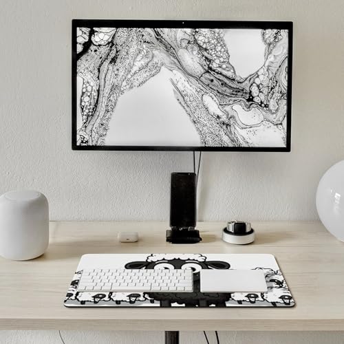 Cartoon Black White Sheep Desk Pad Large Protector miniatura 7
