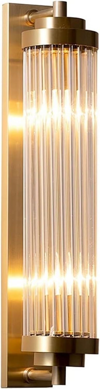 CWCQGH Wall Light Mirror Reading Lamp Wall Lamp Modern Minimalist Copper Wall Lamp Staircase Bedside Long Strip Glass Lampshade Wall Hanging Lighting,Chandelier Ceiling Fixtures