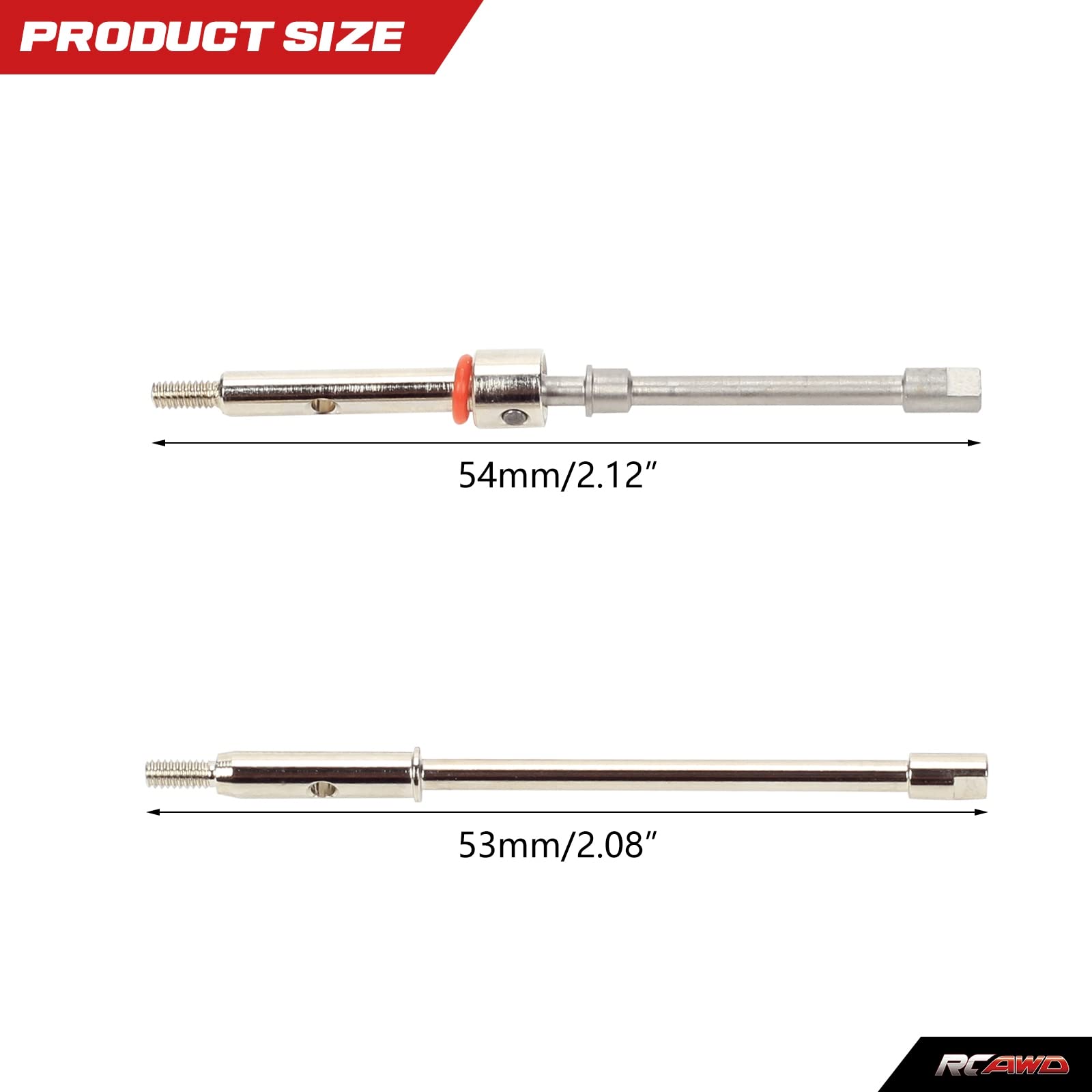 RCAWD steel 4.5mm longer front & rear CVD drive shaft axle for Axial 1/24 SCX24 crawlers Upgrades Parts, Small - Image 2