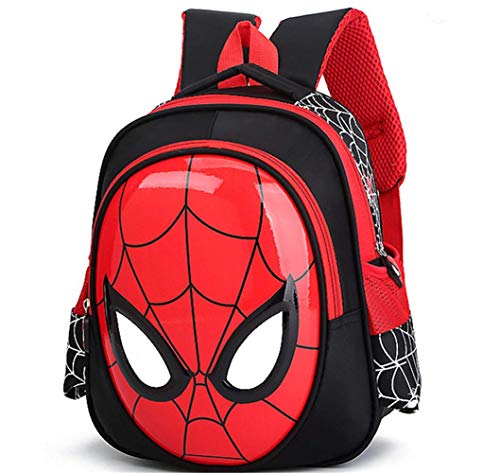Yazi 3D - Mochila Impermeable para niño, diseño de Spiderman Negro Negro