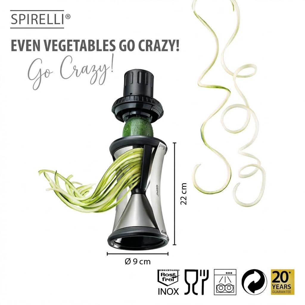 GEFU Spirelli XL spiralna krajalnica spiralna do warzyw do produkcji spaghetti, makaronu z cukinii, zoodles