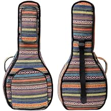 Tosnail Soft A & F Style Mandolin Gig Bag with 10mm Padding, Carry Handle and Shoulder Strap, Vintage Musical Storage Bag - Bohemian Style