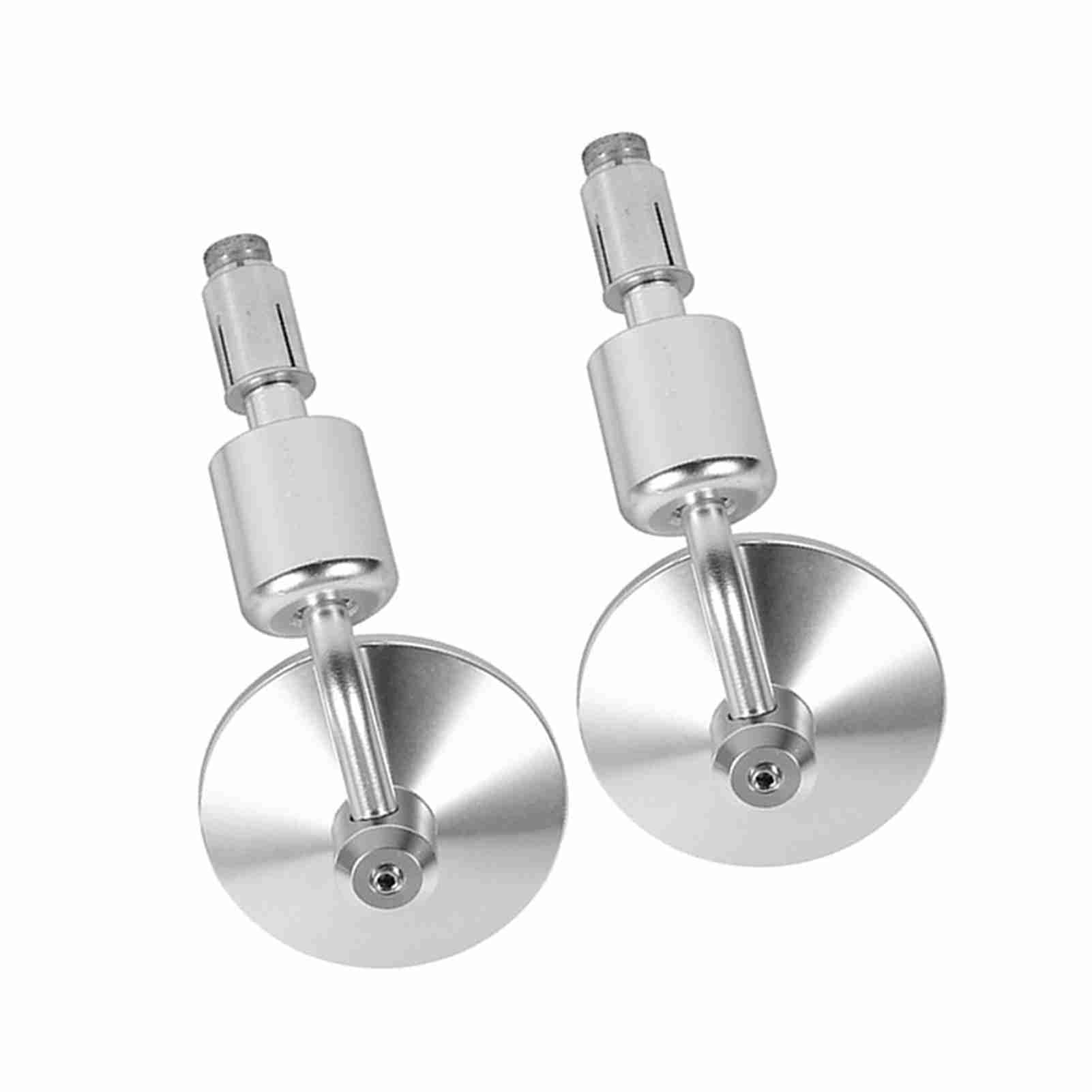 Sorandy Motorcycle Rearview Mirrors Convex Round Bar End Side Mirrors Fit for Better Visibility, Fit for Most Bikes 7/8" (Silver)