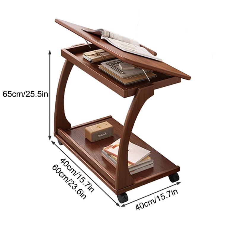 Stół kanapowy w kształcie litery C, stolik pomocniczy z kółkami obracającymi się o 360°, regulowany 45°, odchylany pulpit na sofę, laptop, kawę, biurko C do salonu