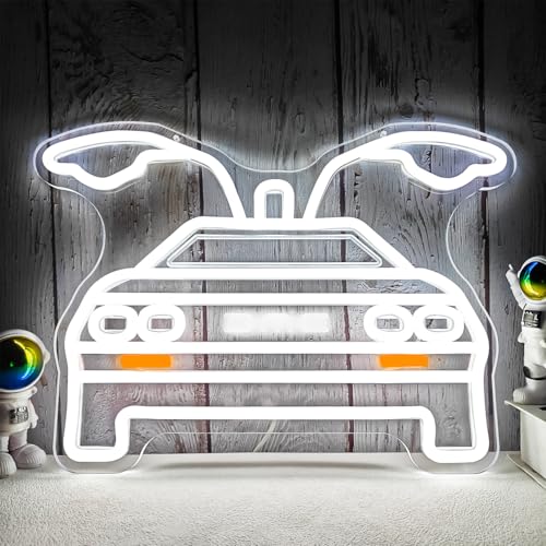 Image of Back To Future Neon Sign Future Car Neon Signs for Wall Decor Dimmable Led Signs for Bedroom Wall Light Up Sign for Bar Office Neon Gifts for Movie Fans