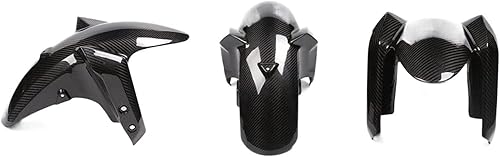 PURZI Guardabarros delantero de fibra de carbono para motocicleta, compatible con Yamaha MT09FZ09Tracer 900FJ09 (color tejido forjado brillante)