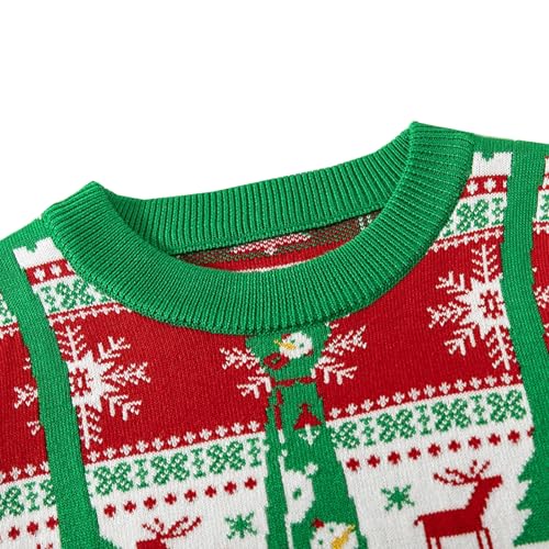 Image of Ugly Christmas Sweater for Girls Funny Xmas Knit Pullover Shirts Kids Child Holiday Jumper Tops Outfit 2-14 Years