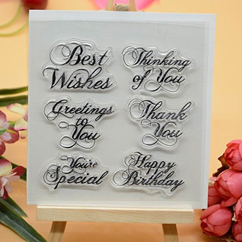 WooYangFun Joyful Home 1pc Best Regards Sentiment Rubber Clear Stamp for Card Making Decoration and Scrapbooking