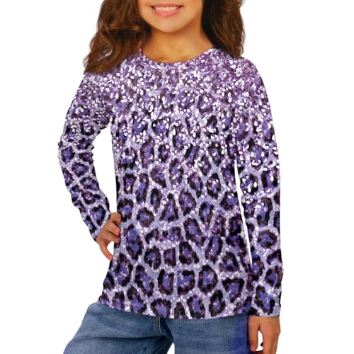 Image of Girls Basic Tee Shirts Outdoor Long Sleeve Shirt Winter Clothes Size 3-16 Top Fall Clothes Gift for Holiday