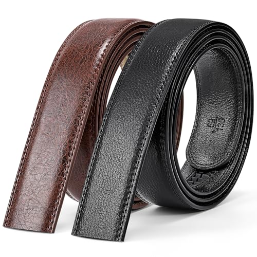 Image of BELTROAD Ratchet Belt Strap for Men Leather Belts Without Buckle | Only 1 3 /8 inch Replacement Belt Strap for 1.5 inch Buckle Men's Adjustable Leather Ratchet Belt for Jeans Pants Dress Casual Gifts