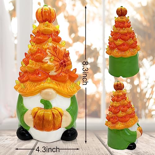 Hexagram Fall Decorations for Home, Thanksgiving Gnomes Ceramic Tree Decor - image 4