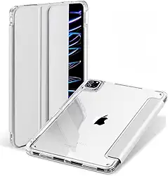 Capa Magnética Transparente para iPad Pro 11” (1ª a 4ª Geração) com Suporte para Apple Pencil – Compatível com Carregamento Magnético (Cinza)