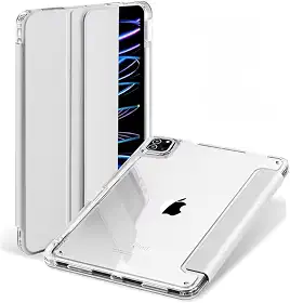 Capa Magnética Transparente para iPad Pro 11” (1ª a 4ª Geração) com Suporte para Apple Pencil – Compatível com Carregamento Magnético (Cinza)