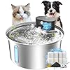 Wireless cat water fountain stainless steel 2025 upgraded new sensor 3 work modes 6000mah battery operated cat water fountain cordless pet water dispenser for cats dogs indoor 108oz32l  urban country home decor