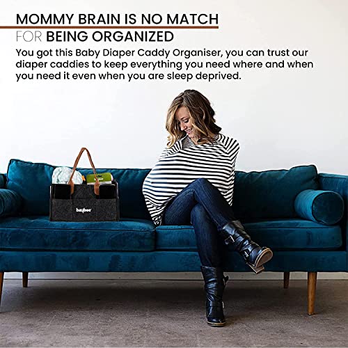 Image of BAYBEE Stylish & Modern Diaper Bag for Mothers for Travel | Large Capacity Storage Diaper Bag | Strong & Sturdy Baby Organizer Storage | Portable & Travel Friendly Diapers Caddy Organizer (Black)