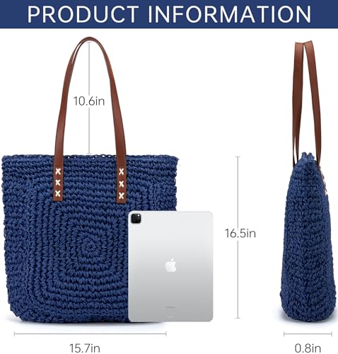 Beach Bags for Women - Summer Straw Bag Cute Woven Tote Purse for Vacation Travel2