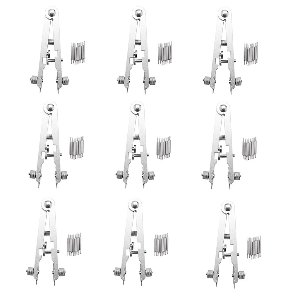 10 Piezas/Juego de Accesorios para Herramientas de Reloj, Abrazadera para Correa de Reloj, Herramienta de extracción de Correas de Reloj de reparación de Barra 6825, Plata(