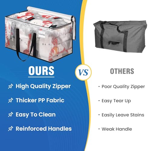 Image of RoomHacks Moving Bags, Heavy Duty Large Storage Bags, 100L, 8 Pack, Clear