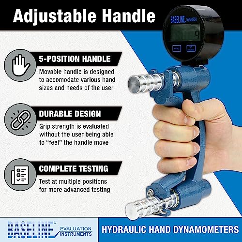 Image of Baseline 12-0247 Digital LCD Hydraulic Hand Dynamometer, 300 lbs Capacity