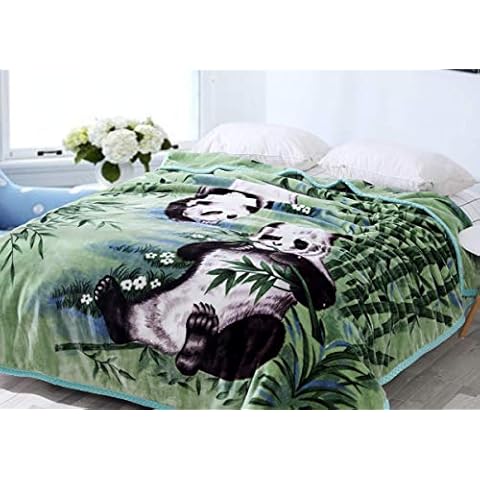 Hiyoko Wild Animal Print 5.3LBS Panda Blanket, Tv, Cabin, Couch, Plush, Warm, Bedcover Throw, Full Queen, 75" wx90 h, Silky Mink Cozy, for Girls, Boys, Kids, Men, Women… Cover