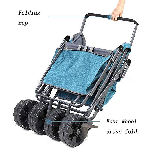 LIDDFAFA Gartenwagen, Klappwagen Zusammenklappbarer Allzweckwagen Outdoorwagen Campingwagen mit Futter für Camping Garten Strand – Bild 5