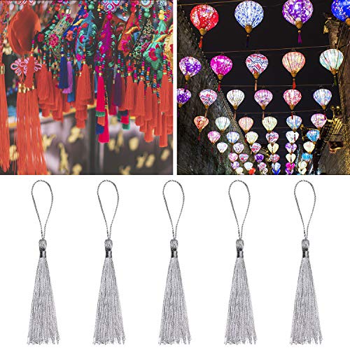 Tupalizy Mini Silky Handmade Soft Flossy Bookmark Tassels with Cord Loop for Keychain Earring Jewelry Making, Souvenir, Graduation, Clothing Sewing, Gift Tag DIY Craft Projects, 20PCS (Silver) by Tupalizy - Image 6