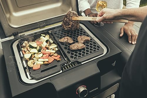 SEVERIN Gusseisen-Rost für SEVERIN SEVO (SMART CONTROL), Gusseisen-Rost aus emailliertem Gusseisen zur besonders langen Hitzespeicherung, ZB 8182, 0.15, Schwarz