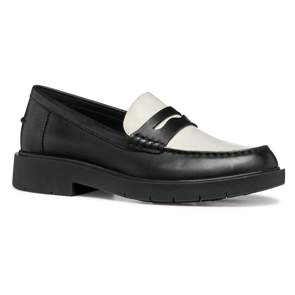 Geox D SPHERICA EC1 A, Women’s Loafer, Black/Lt Sand,