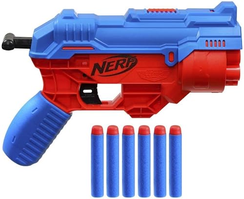 Nerf Alpha Strike Boa RC-6 Blaster con tambor giratorio de 6 dardos - Fire 6 dardos seguidos - Incluye 6 dardos Nerf Elite