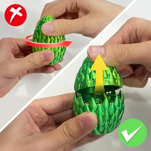 4er Set 3D Drachenei mit Drache – 13 cm bewegliche Gelenke Drachen spielzeuge, Kristall Drachen, Ostereier, ostergeschenke Kinder – Geeignet als Spielzeug ab 5/6/7/8/9 Jahre Jungen Mädchen