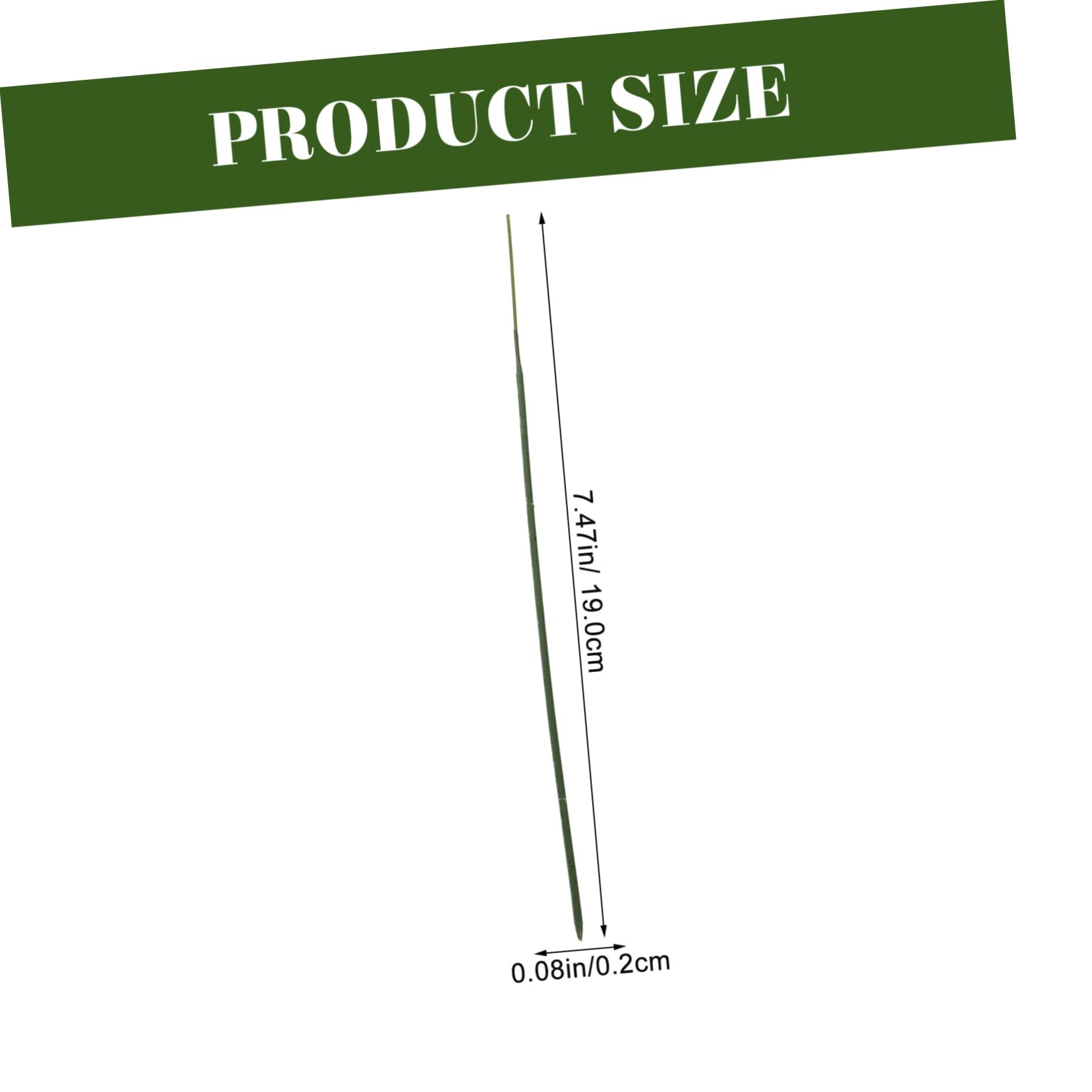 Sewroro 100pcs 19cm Fake Flower Stem Wire for Floral Crafts Green Floral Wire for Wedding Decor