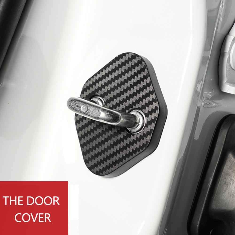 Behave Car Door Lock Cover,Fit for Toyota CHR 2018 2019 2020 Carbon Fiber Car Door Lock Latches Cover Protector,Black