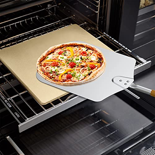 Mimiuo Pizza Stone For Oven And Bbq Grill, 13 Inch Square Bread Baking Stone, Heavy Duty Large Ceramic Pizza Pan For Baking Pie Cookie And Cheese #TOP5