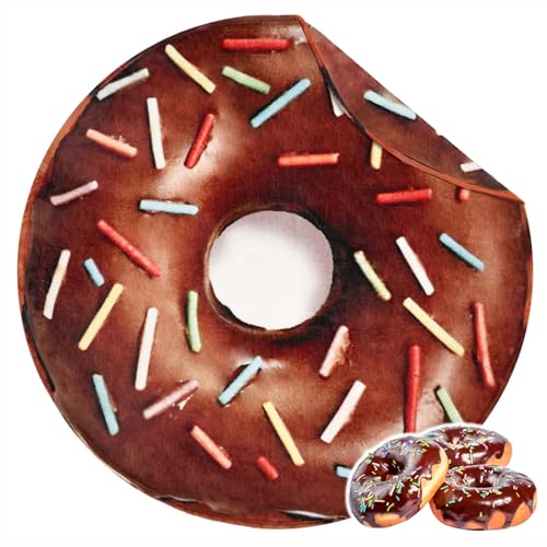 Image of Bnuitland Brown Donut Blanket, 300 GSM Double Sided Giant Realistic Funny Gift Throw for Sofa Bed, Super Soft Novelty Food Blanket for Kids /Pets and Adults