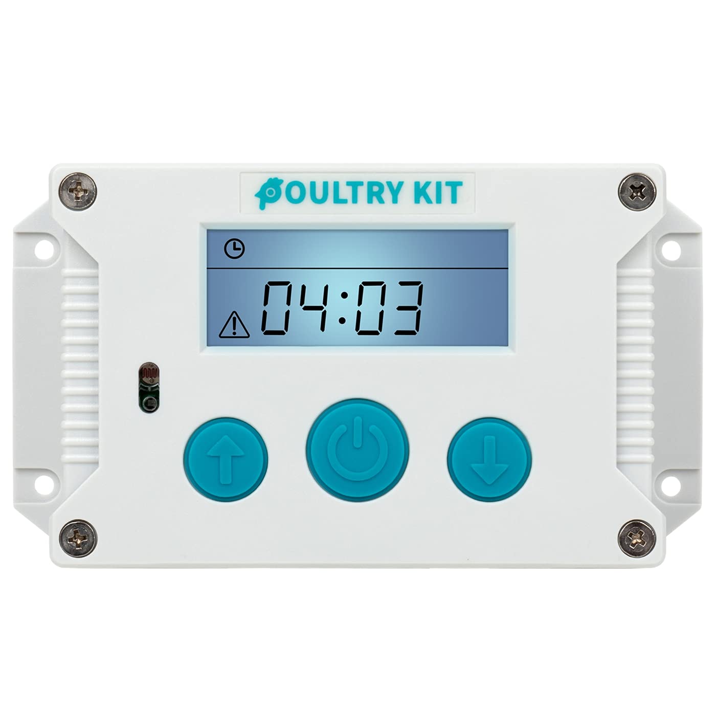 VOSS.farming Poultry Kit automatische Hühnerklappe, Hühnertür, Türöffnung für Hühnerklappe, Türöffner für Hühnerstall, Lichtsensor, Zeitschaltung, Manuell
