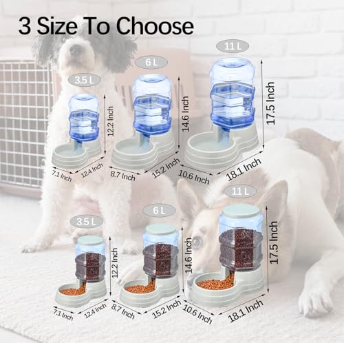 2 Pack 6L Automatic Gravity Pet Feeder and Water Dispenser Set, Large Capacity Automatic Dog Feeder and Dog Water Dispenser for Small Medium Dog Pets Puppy Kitten - Image 3