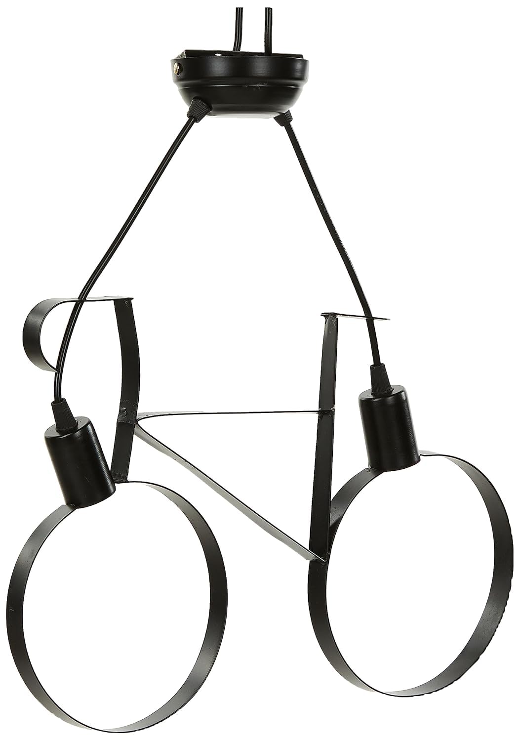Lexton Decoration 40 Watts Cycle Shape Ceiling Pendant Hanging Lamp Light Fixture | Bedroom, Kitchen, Indoor Outdoor or Home Decoration (Corded Electric Black Pack of 1) (Bulb Not Included)
