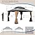 12x14ft Hardtop Gazebo - Durable Cedar Wood Frame with Steel Roof - Outdoor Glass Outdoor Canopy with Curtains and Netting - Brown