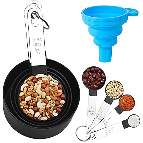 HAOMEEDUO Juego de Tazas y Cucharas Medidoras de 8 Piezas Cover