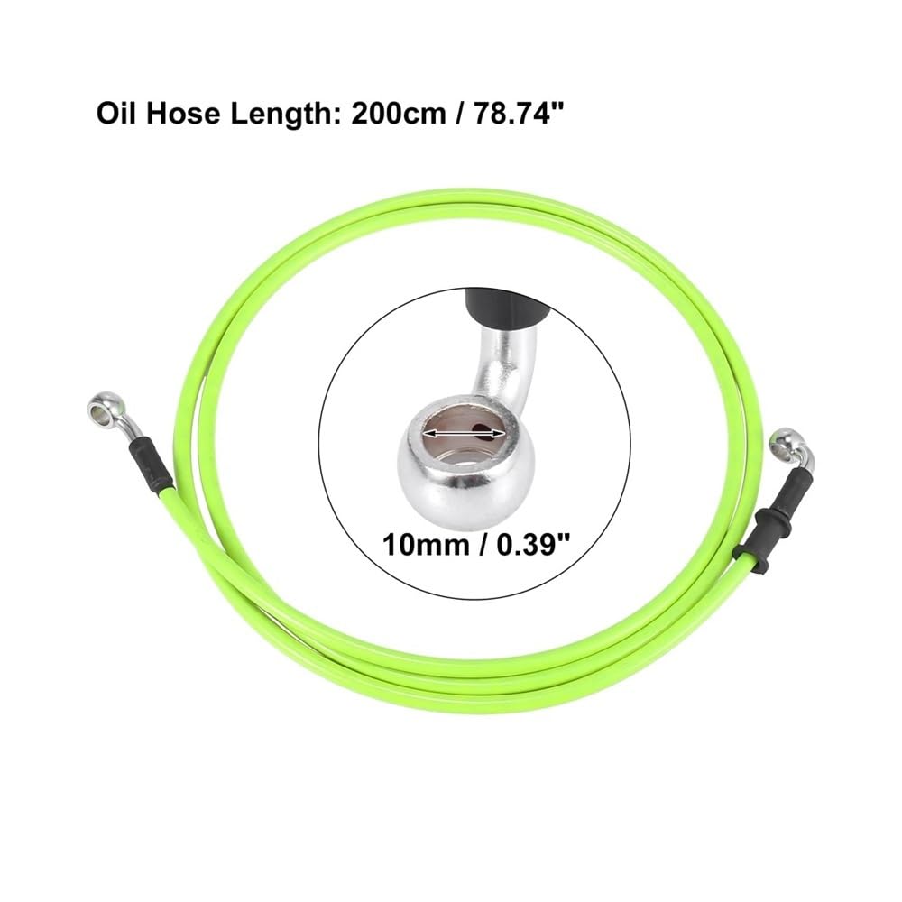 Moto Tubo Freno Tubo Flessibile Per Olio Frizione Freno Moto Tubo Universale Intrecciato Idraulico In Acciaio Inossidabile Rinforzato Verde Da 40 Cm(200cm)