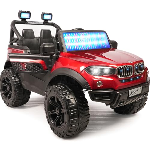 Image of Kawaii Kids Speed 888 Battery Operated Electric Car for Kids, 12V Rechargeable Ride-On SUV with Solid Design, Kids Ride-On Car for Boys & Girls Age 1-7 Years (Red,BM)