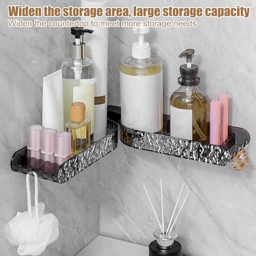 Étagère d'angle de salle de bain avec organiseur adhésif réutilisable multi-usage