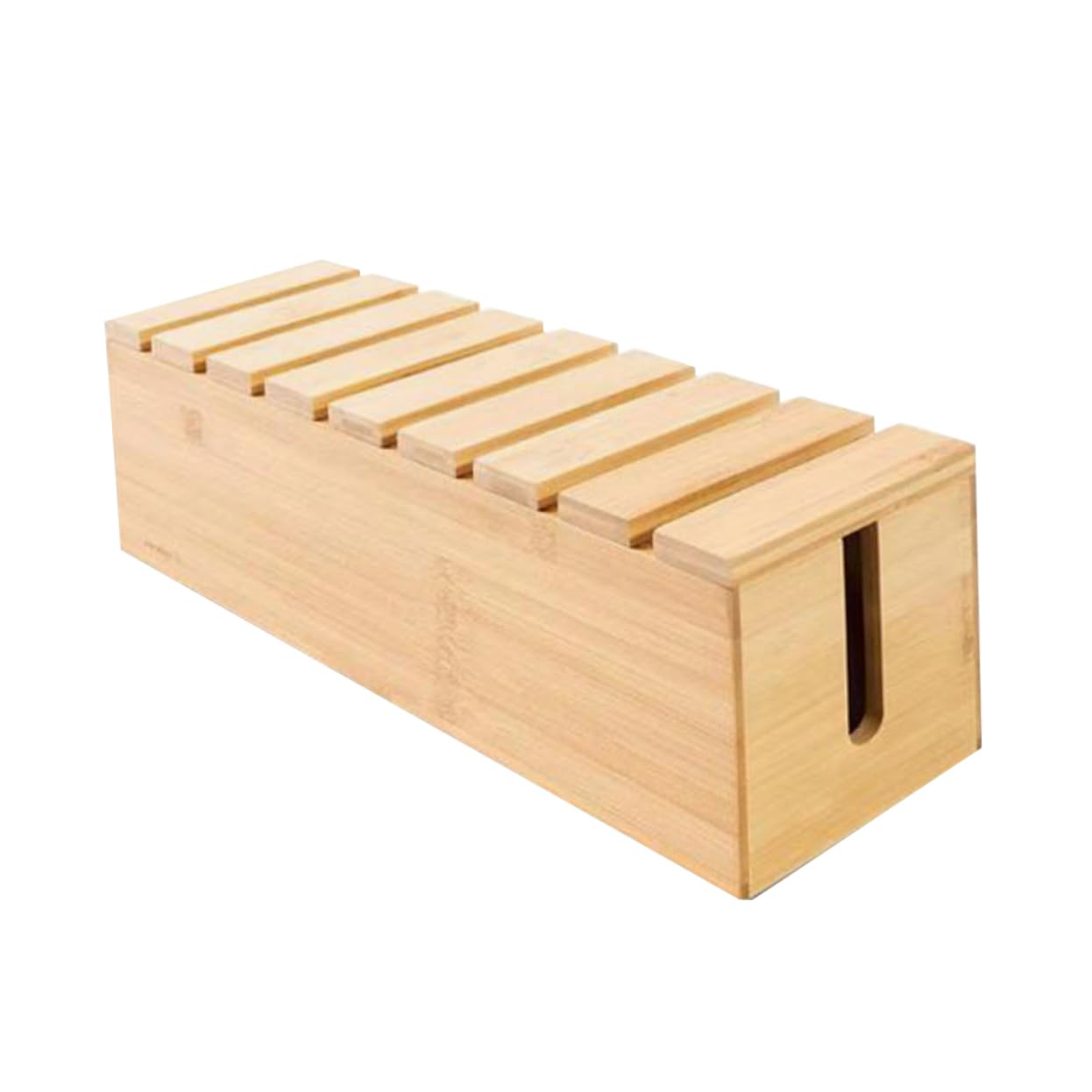 Gatuida Caja Organizadora de Cables de Madera Natural Gran con Soporte para Teléfono Integrado Organizador de Escritorio para Oficina y Hogar para Ocultar Cables y Regletas