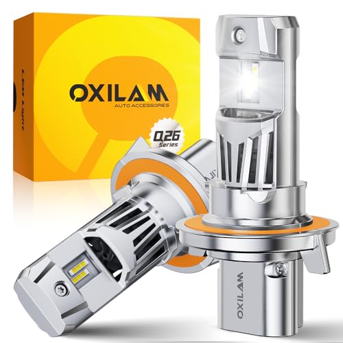 Image of OXILAM H13 LED Bulbs, 6500K Cool White 9008 Light Bulbs, 10X Brighter Visibility, No Flicker, Plug and Play, IP68 Waterproof, Pack of 2