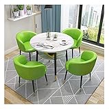 WOTZOV Konferenz-Empfangsraum-Kaffeetisch mit Stuhl Verhandlungstische und Stühle Büromöbel-Set 1 Tisch 4 Stühle Café-Flur-Bar Teeladen Burgerladen Keksladen PU-Leders,Grün Einheitsgröße