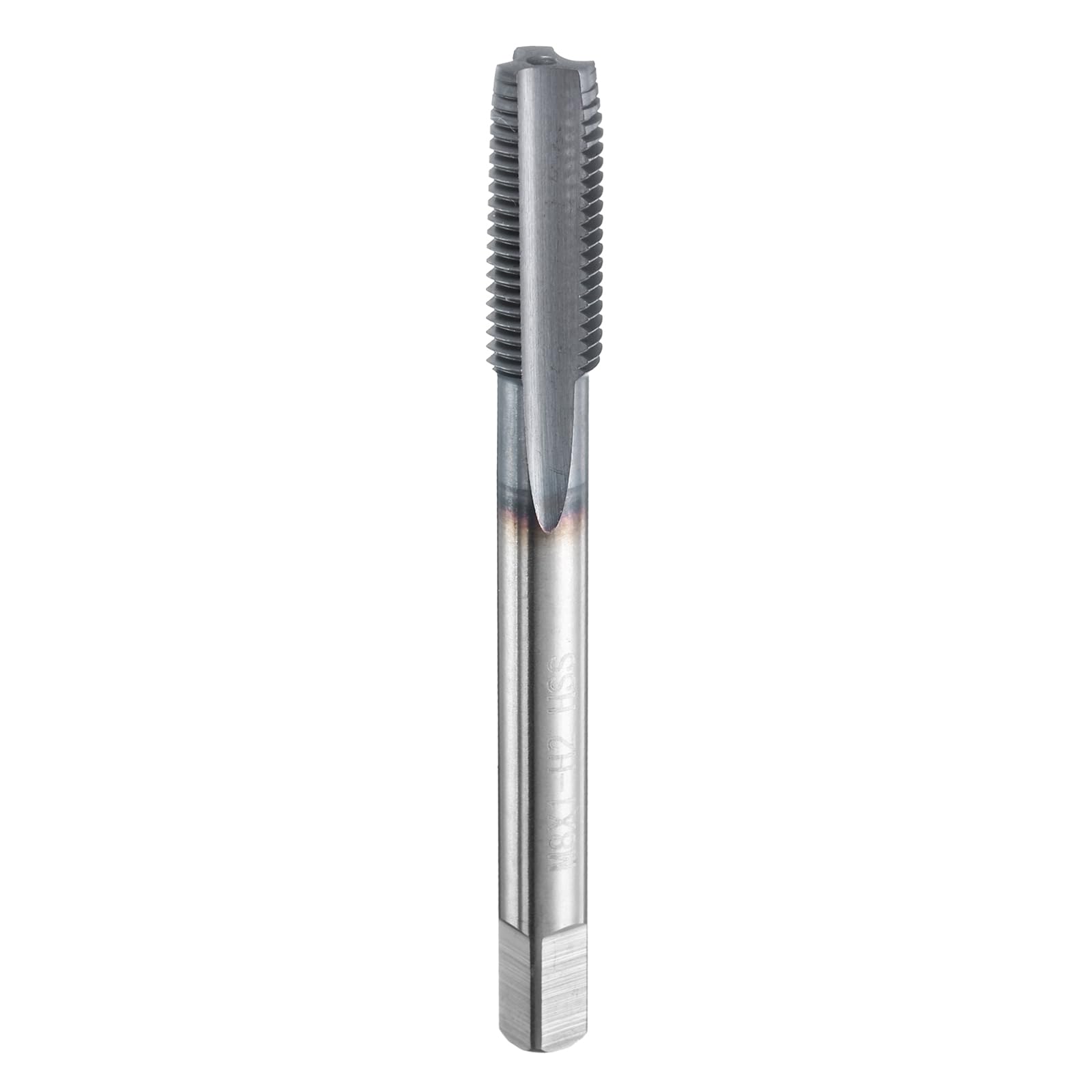 HARFINGTON M8x1 Metric Thread Tap 6542 Cobalt High-Speed Steel TiCN Coated Plug Tap Right Hand Straight Flutes Screw Threading Hand Tap