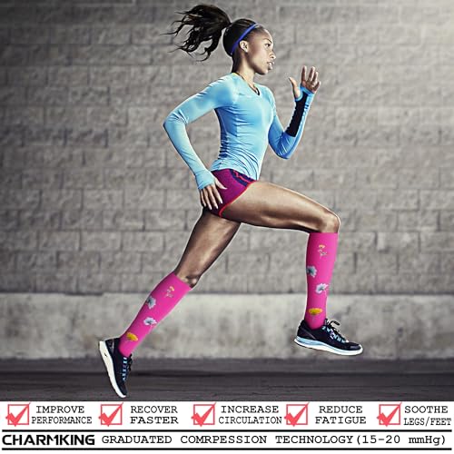 CHARMKING Compression Socks for Women & Men Circulation (8 Pairs) 15-20 mmHg is Best Support for Athletic Running,Hiking2
