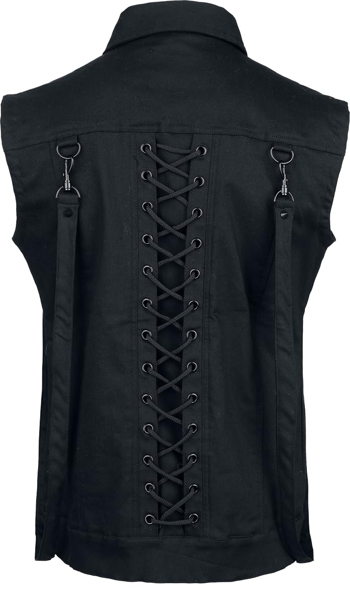 Nolen Vest Mens Black Männer Weste schwarz Gothic, Rockwear