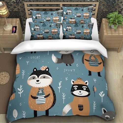 Parure de lit faune forestière 3D en microfibre premium ultra douce